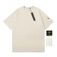 t シャツ ストーン アイランドコピー 半袖Tシャツ 純綿 シンプル 4色可選 ピンク