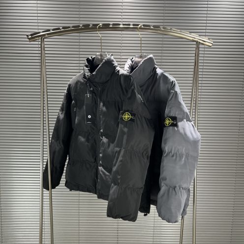 stone island ダウン偽物 暖かい メンズ  保温 アウター ダウンジャケット 人気 ブラック グレイ