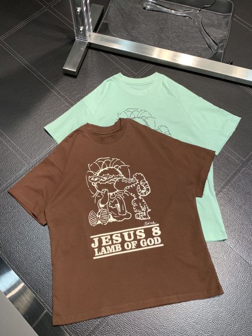 セントマイケル偽物コピー半袖Tシャツコットンブラウン柔らかい高級花柄