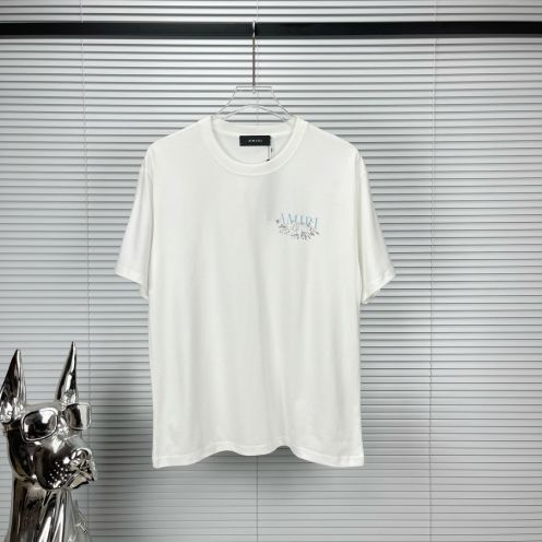 アミリ tシャツ メンズ偽物 おすすめ品 半袖 純綿Tシャツ 夏 カップル服 2色可選 ホワイト