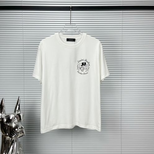 メンズ アミリtシャツ激安通販 半袖 無地 純綿 Tシャツ 春夏服 通気性が良く 4色可選 ホワイト