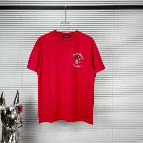 あみりtシャツコピー 半袖 無地 純綿 Tシャツ 春夏服 通気性が良く 4色可選 レッド