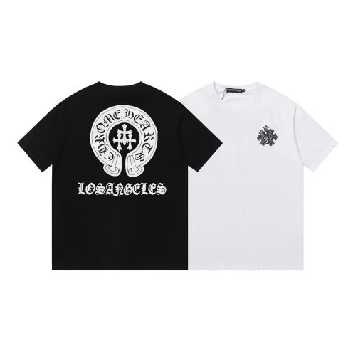 人気 HOT メンズ クロムハーツtシャツ激安通販 春夏 柔らかい シンプル トップス 新品 ホワイト