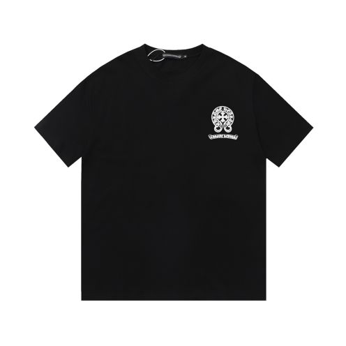 人気 HOT クロムハーツtシャツ偽物 春夏 柔らかい シンプル トップス 新品 ブラック