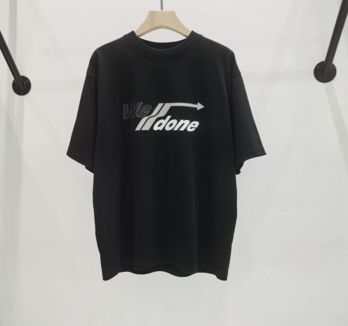 WE11DONE シンプル印象になって トップウェルｎ級品 純綿 人気 Tシャツ 短袖 男女兼用 ブラック