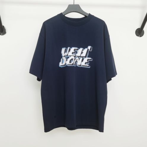 WE11DONE Tシャツ ウェルダン服偽物 純綿 ゆったり 人気もの トップス 短袖 シンプル 男女兼用 ブラック