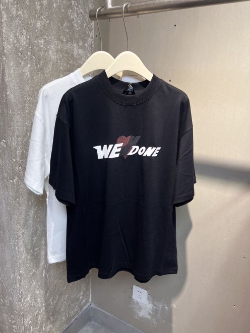 WE11DONE NEW夏の トップウェルド激安通販 純綿Tシャツ シンプル 半袖 柔らかい 男女兼用 2色可選