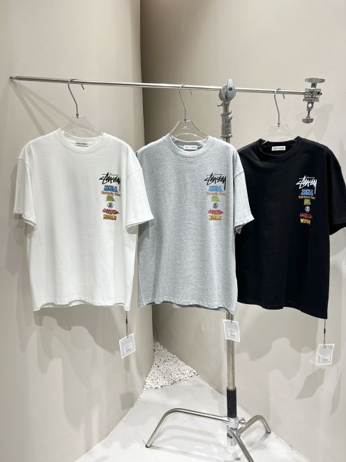 stussy ステューシーネルシャツスーパーコピー ゆったり 最安値！大人気 純綿トップス 短袖 プリント 男女兼用 3色可選