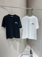 stussy 限定セール低価 ステューシー 夏服偽物 シンプル 純綿トップス 短袖 プリント 男女兼用 2色可選