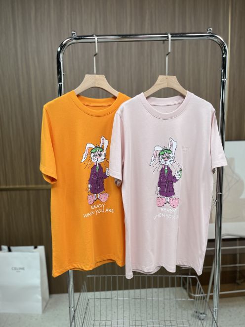 触り心地のいい マーティンローズ ルック激安通販 純綿 トップス 短袖 tシャツ 柔らかい カジュアル 兎プリント 2色可選