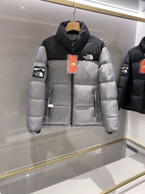 the north face マウンテンダウンジャケット サイズ感コピー 軽量 アウター トップス 暖かい 保温 ファッション 大人気 ハイネック グレイ