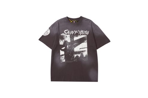 着心地が良い セントマイケル フーディ偽物 プリント トップス 純綿 半袖 シンプル 万能Tシャツ ブラック