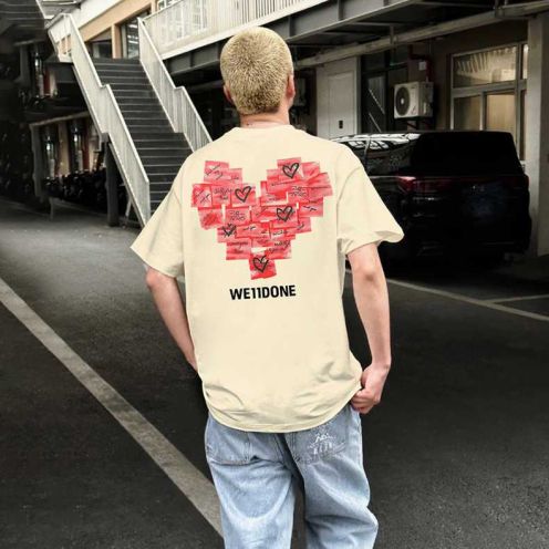 ウェルダン アパレル激安通販トップス Tシャツ ゆったり 大きおハットプリント 男女兼用 純綿 2色可選