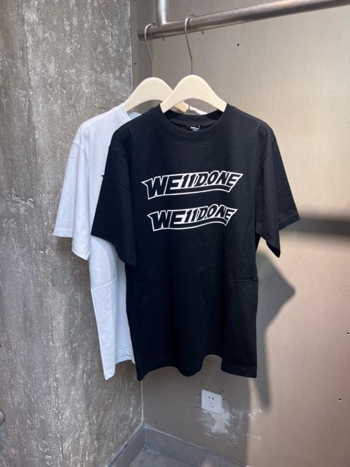 WE11DONE ウェルダン tシャツ偽物 純綿 トップス 大人気 半袖 ロゴプリント ファッション 男女兼用 2色可選