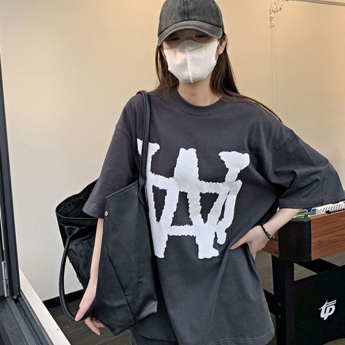 WE11DONE ウェルダン服偽物トップス 純綿tシャツ 大きいＷ文字プリント 純綿 男女兼用 ファッション 2色可選