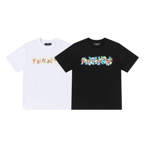 AMIRI お買い得大人気 tシャツ 00300-act偽物 柔らかい プリント 純綿 ファッション トップス  短袖 メンズ 2色可選