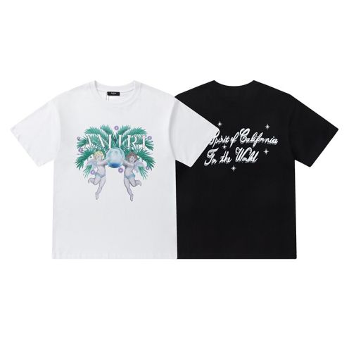 AMIRI 大人気個性がある雰囲気 tシャツ アミパリ激安通販 ロゴプリント シンプル 純綿 トップス 半袖 2色可選