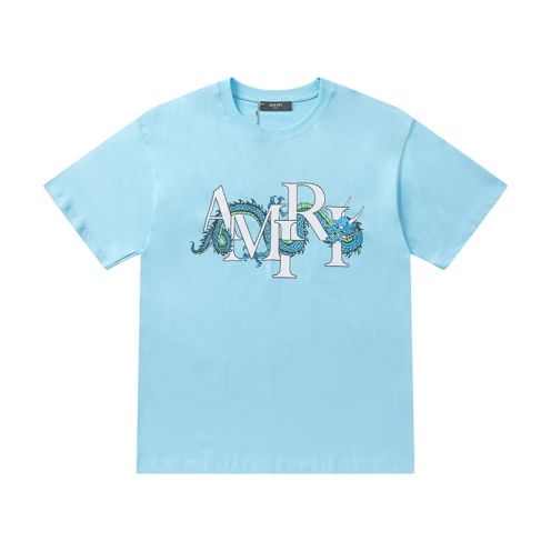 AMIRI 着心地が良い あみりtシャツｎ級品 ロゴプリント シンプル 純綿 トップス 半袖 ファッション ブルー