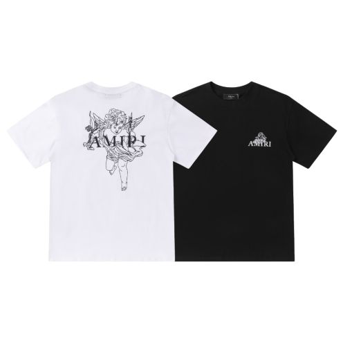 AMIRI tシャツ アミパリコピー 半袖 柔らかい プリント 純綿 品質保証 ファッション トップス  2色可選