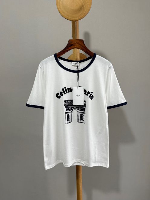 celineセリーヌ アロハ シャツコピー トップス tシャツ 半袖 純綿 プリント 人気定番 柔らかい ホワイト