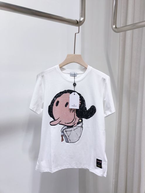 モンクレールキッズtシャツコピー tシャツ 純綿 プリント トップス 丸首 短袖 ファッション 夏服 ブラック ホワイト