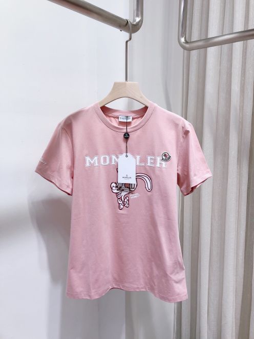 大絶賛 モンクレール メンズtシャツ激安通販 tシャツ 純綿 兎プリント トップス 丸首 短袖 ファッション 夏服 ピンク