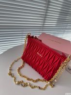 miumiu トート バッグコピー ショルダーバッグ レザー チェーンバッグ ファッション レディース レッド