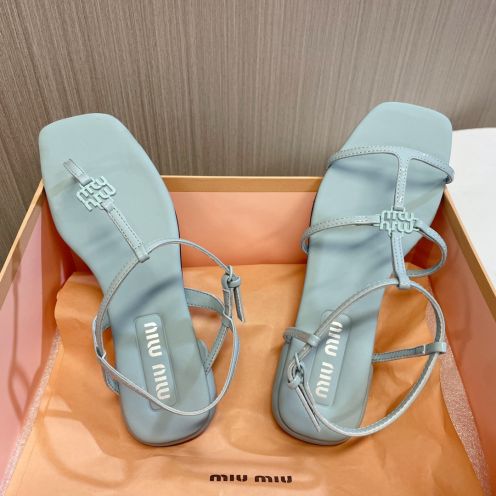 厚底 スニーカー miumiu偽物 ス サンダル レザー 夏シューズ レディース 美脚 歩きやすい ブルー