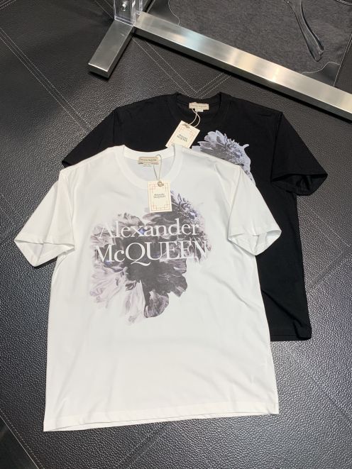 MCQ tシャツ アレキサンダーワン偽物 トップス 短袖 プリント 純綿 柔らかい ゆったり メンズ 2色可選