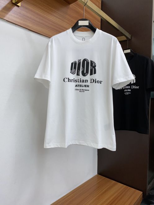 レディース ディオールtシャツ偽物 トップス 短袖 純綿 弾性がいい プリント ゆったり シンプル ホワイト