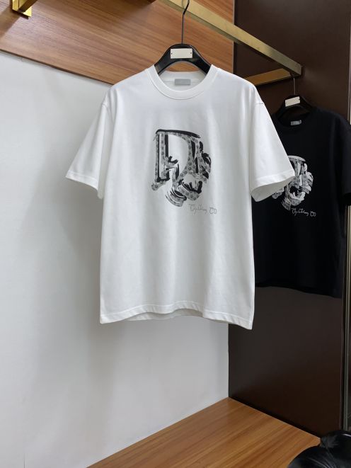 限定人気品★セール！ディオールレディースtシャツＮ級品 短袖 トップス 純綿tシャツ プリント 柔らかい 夏品 個性的 ホワイト