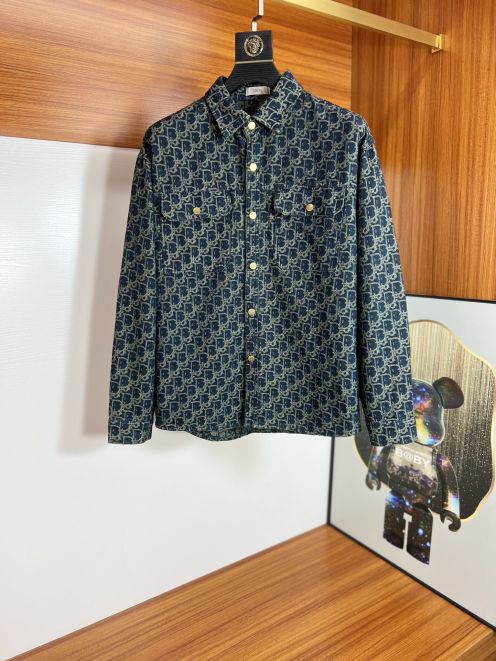 超激得新品 ディオールの服スーパーコピー トップス 長袖 デニム ビジネスシャツ 通勤 ゆったり 優雅 花柄 ブラック