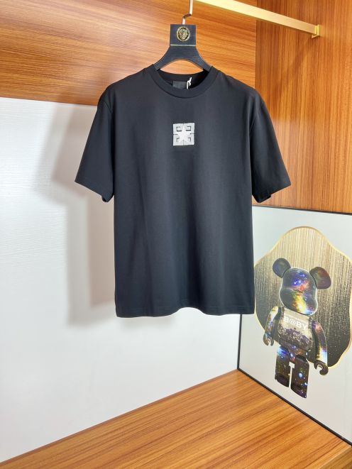 ジバンシィ 2024新作 コピー 半袖 Tシャツ ウールコットン ブラック 柔らかい 花柄