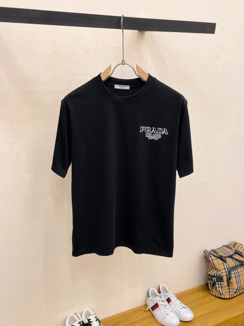 【激安】高級品通販 prada 3 パック t シャツ偽物 短袖 ゆったり 純綿 トップス プリント 夏服 ブラック