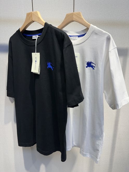 個性的 24年夏新款 burberry t シャツ メンズ偽物 純綿 トップス 半袖 シンプル 刺繍 人気定番 男女兼用 2色可選