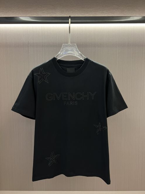 人気定番 ジバンシィ ティーシャツ激安通販 半袖 プリント 純綿 シンプル トップス Tシャツ ブラック