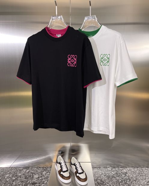 個性的 24年夏新款 ロエベ tシャツサイズ感コピー 人気新品 純綿 トップス 半袖 シンプル 柔らかい ブラック