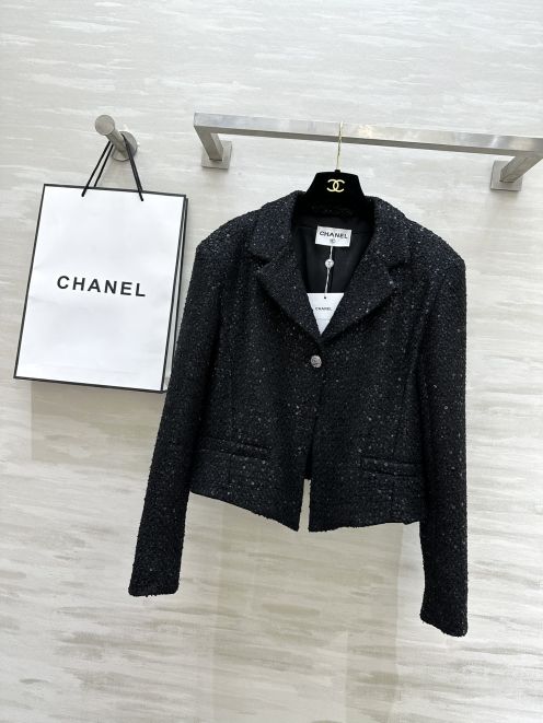 chanel ジャンパースーパーコピー アウター トップス 暖かい 柔軟 純綿 シンプル 秋服 ブラック