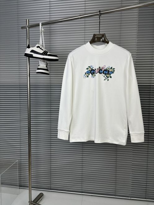 gucci の t シャツＮ級品 トップス 純綿 長袖 プリント ファッション 吸汗速乾 ホワイト