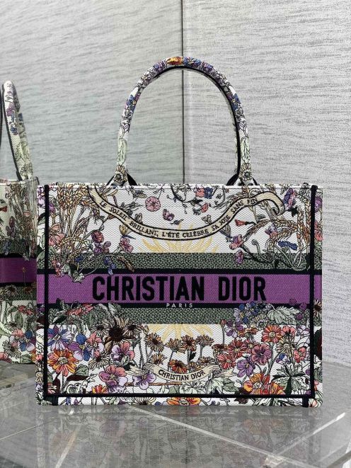 優雅バッグ Mサイズ dior ボストン バッグ偽物 ハンドバッグ 斜め掛けバッグ 大容量 刺繍 カラフル