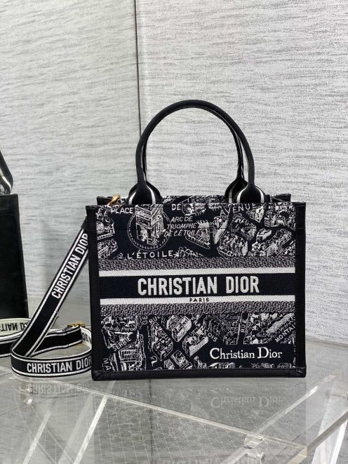 dior ショルダー バッグスーパーコピー 優雅レディ ハンドバッグ 大容量 本革 トートバッグ ブラック