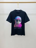 触り心地が良い ルイヴィトンtシャツ メンズ偽物 半袖 トップス 純綿 プリント 柔らかい ゆったり ブラック