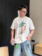 芸術感 ルイヴィトン tシャツ チェーンコピー 半袖 トップス 純綿 プリント 柔らかい ゆったり ホワイト