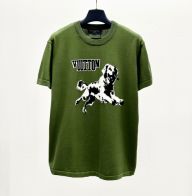 ルイヴィトンtシャツ楽天スーパーコピー トップス 半袖 シンプル 純綿 犬プリント グリーン