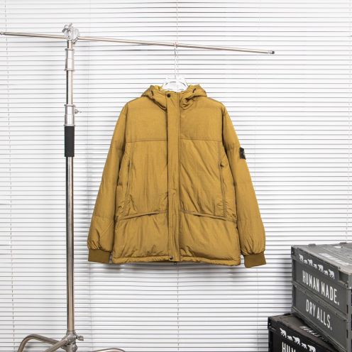 stone island ダウン ジャケットコピー トップス 保温 ふんわり 厚い アウター イエロー