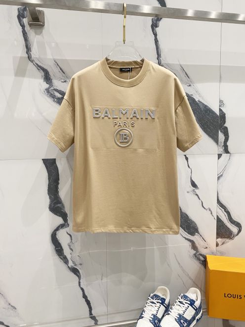 バルムンク tシャツコピー シンプル  純綿ティシャツ 柔軟 プリント トップス 半袖  カジュアル ブラウン