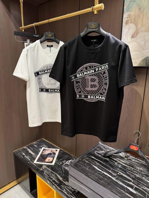 高級感溢れる tシャツ バルマンスーパーコピー トップス 半袖 純綿 柔軟 プリント 通気性いい 