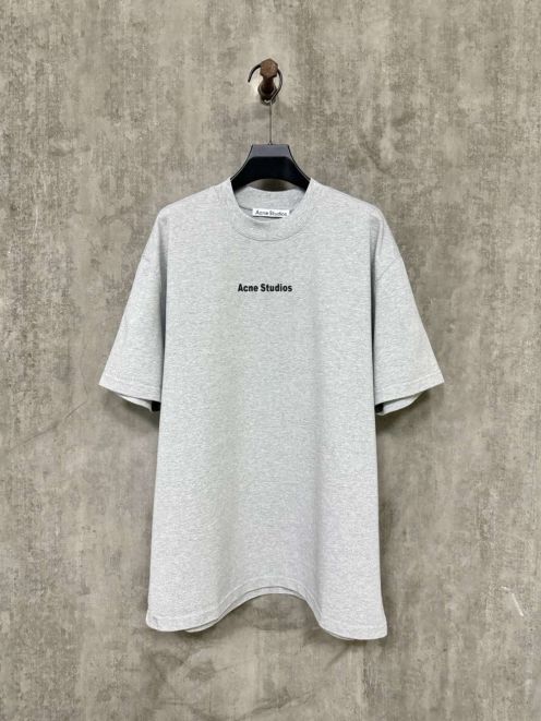 超激得価格 アクネストゥディオ tシャツ偽物 純綿 トップス 短袖 プリント 通気性いい グレイ