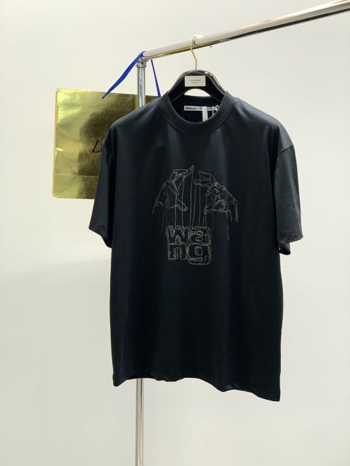 アレキサンダーワン tシャツ コーデスーパーコピー プリント 半袖トップス 純綿 シンプル ブラック