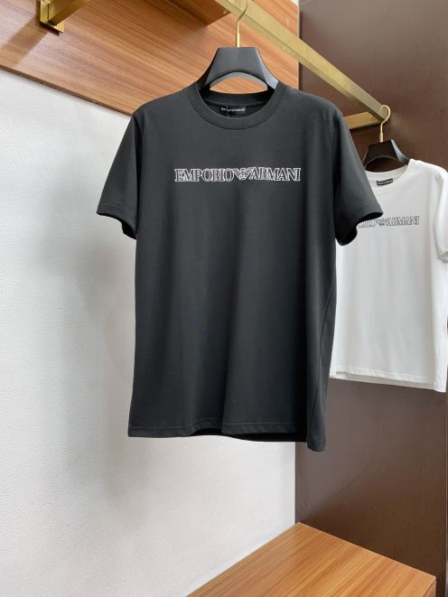 アルマーニtシャツスーパーコピー 純綿 半袖トップス シンプル 柔らかい ブラック 